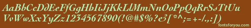 ThesisSsiBoldItalic Font – Green Fonts on Brown Background