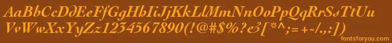ThesisSsiBoldItalic Font – Orange Fonts on Brown Background