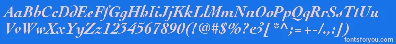 Шрифт ThesisSsiBoldItalic – розовые шрифты на синем фоне