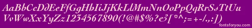 フォントThesisSsiBoldItalic – 紫の背景にピンクのフォント