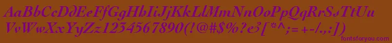 ThesisSsiBoldItalic Font – Purple Fonts on Brown Background