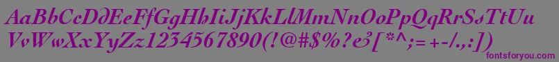 ThesisSsiBoldItalic Font – Purple Fonts on Gray Background