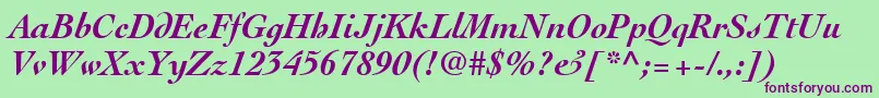ThesisSsiBoldItalic Font – Purple Fonts on Green Background