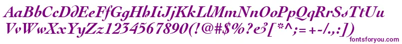 ThesisSsiBoldItalic-Schriftart – Violette Schriften auf weißem Hintergrund