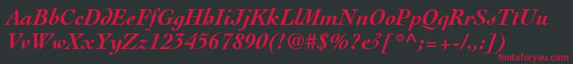 ThesisSsiBoldItalic Font – Red Fonts on Black Background