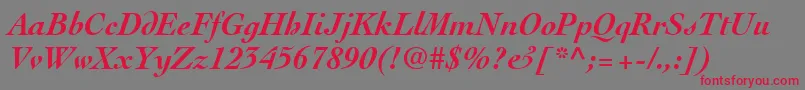 ThesisSsiBoldItalic Font – Red Fonts on Gray Background