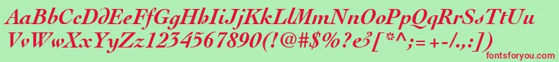 ThesisSsiBoldItalic Font – Red Fonts on Green Background