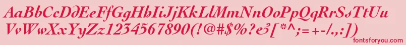 ThesisSsiBoldItalic Font – Red Fonts on Pink Background