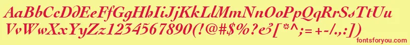 ThesisSsiBoldItalic Font – Red Fonts on Yellow Background