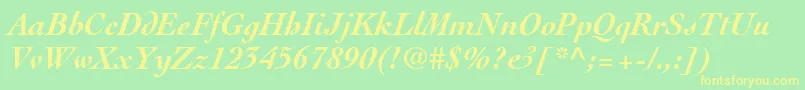 ThesisSsiBoldItalic Font – Yellow Fonts on Green Background