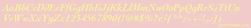 ThesisSsiBoldItalic Font – Yellow Fonts on Pink Background