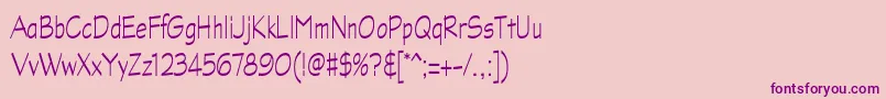 GraphitestdLightnarrow Font – Purple Fonts on Pink Background