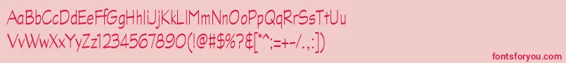 GraphitestdLightnarrow-Schriftart – Rote Schriften auf rosa Hintergrund