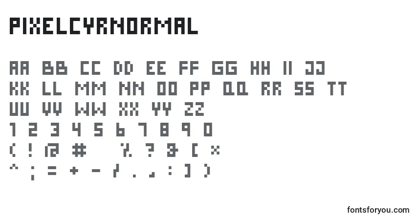 Czcionka PixelCyrNormal – alfabet, cyfry, specjalne znaki