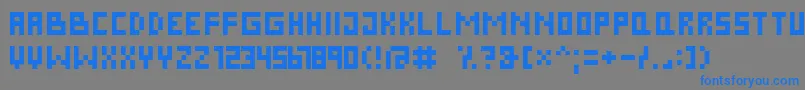 Шрифт PixelCyrNormal – синие шрифты на сером фоне