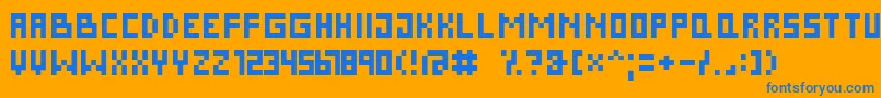 PixelCyrNormal Font – Blue Fonts on Orange Background