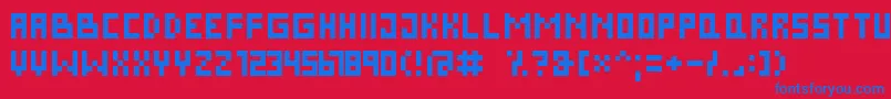 PixelCyrNormal Font – Blue Fonts on Red Background