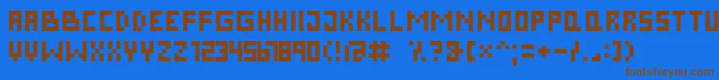 PixelCyrNormal Font – Brown Fonts on Blue Background