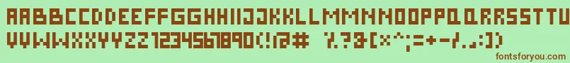 Police PixelCyrNormal – polices brunes sur fond vert