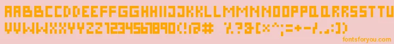 PixelCyrNormal Font – Orange Fonts on Pink Background