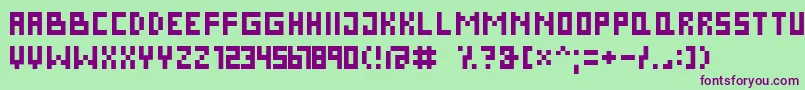 Police PixelCyrNormal – polices violettes sur fond vert