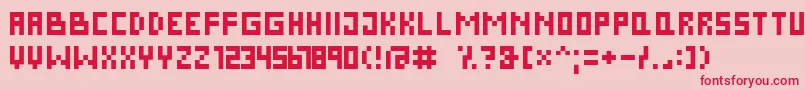 Czcionka PixelCyrNormal – czerwone czcionki na różowym tle