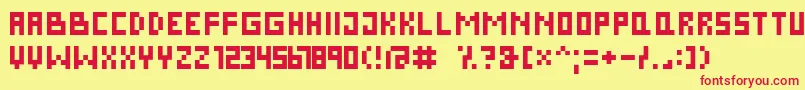 PixelCyrNormal Font – Red Fonts on Yellow Background