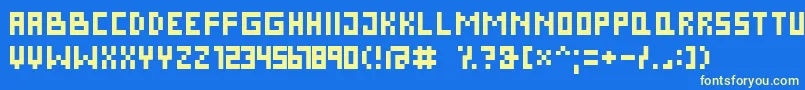 PixelCyrNormal Font – Yellow Fonts on Blue Background