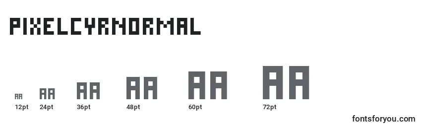 Размеры шрифта PixelCyrNormal