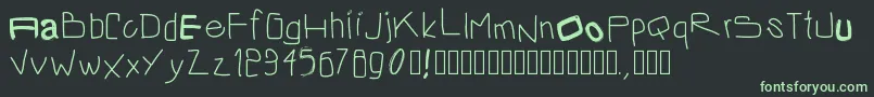 Czcionka Pwirregular2 – zielone czcionki na czarnym tle