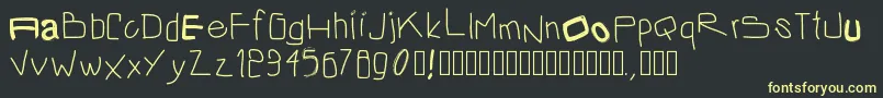 Pwirregular2 Font – Yellow Fonts on Black Background