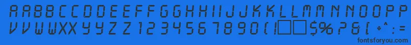 フォントLangdonRegular – 黒い文字の青い背景
