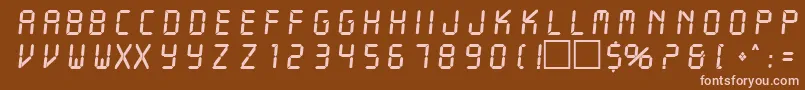 Fonte LangdonRegular – fontes rosa em um fundo marrom