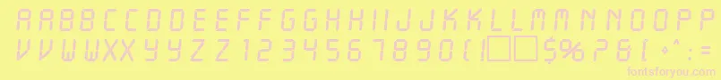 フォントLangdonRegular – ピンクのフォント、黄色の背景