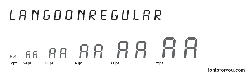 Размеры шрифта LangdonRegular