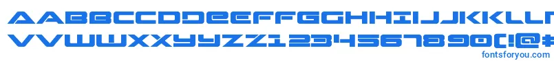 フォントStrikelordexpand – 白い背景に青い文字