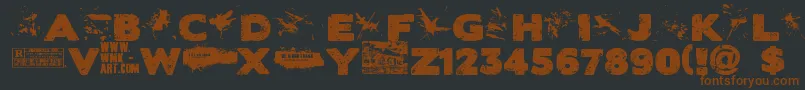 フォントTheBloodShack – 黒い背景に茶色のフォント