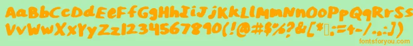 AnnMarker Font – Orange Fonts on Green Background