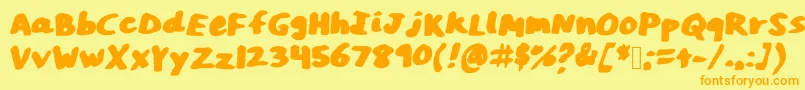 AnnMarker Font – Orange Fonts on Yellow Background