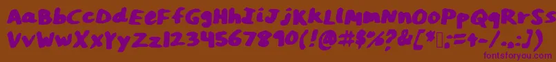 AnnMarker Font – Purple Fonts on Brown Background