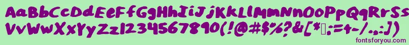 AnnMarker Font – Purple Fonts on Green Background