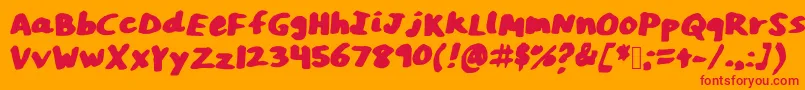 AnnMarker-Schriftart – Rote Schriften auf orangefarbenem Hintergrund