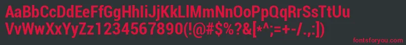 フォントRoboto Boldcondensed – 黒い背景に赤い文字