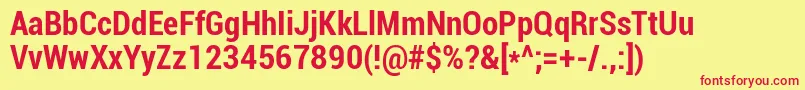 Roboto Boldcondensed Font – Red Fonts on Yellow Background