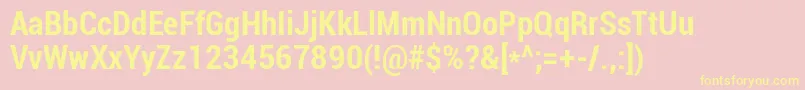 Roboto Boldcondensed Font – Yellow Fonts on Pink Background