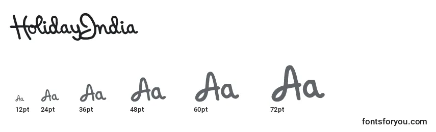 HolidayIndia Font Sizes
