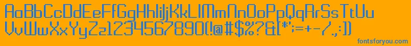 Gridking Font – Blue Fonts on Orange Background