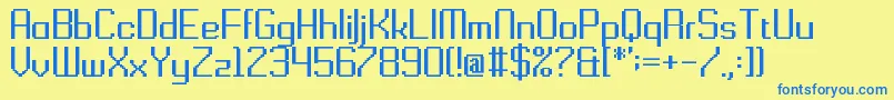 Gridking Font – Blue Fonts on Yellow Background