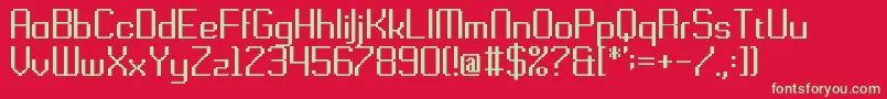 Gridking Font – Green Fonts on Red Background