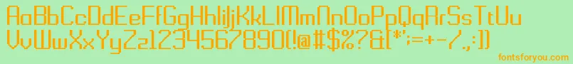 Gridking-Schriftart – Orangefarbene Schriften auf grünem Hintergrund
